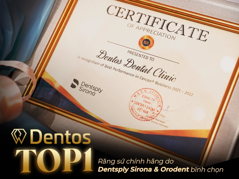 Dentos được bình chọn là TOP 1 Nha Khoa có sản lượng tiêu thụ sứ chính hãng lớn nhất Việt Nam