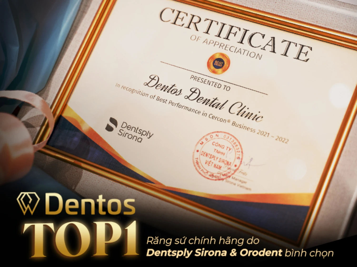 Dentos tự hào là TOP 1 Nha khoa có sản lượng tiêu thụ răng sứ chính hãng