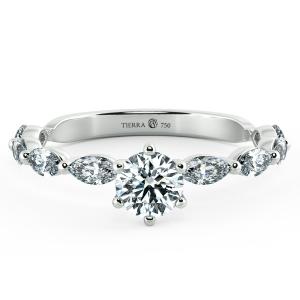 Nhẫn nữ vàng trắng Solitaire đai Eternity NCH1805
