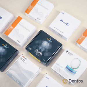 Dentos sử dụng vật liệu sứ chính hãng giúp bọc răng sứ an toàn, bền chắc và giữ màu lâu dài