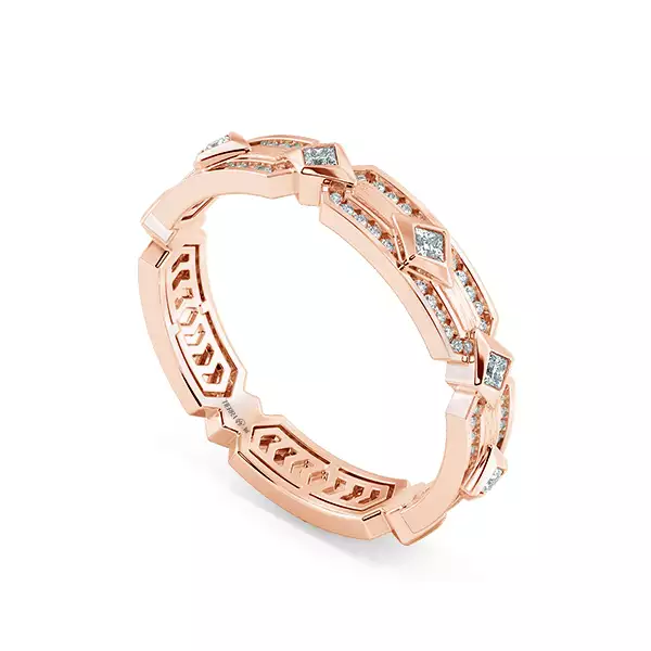 Nhẫn cưới nam Eternity Geometric NCM0024 2