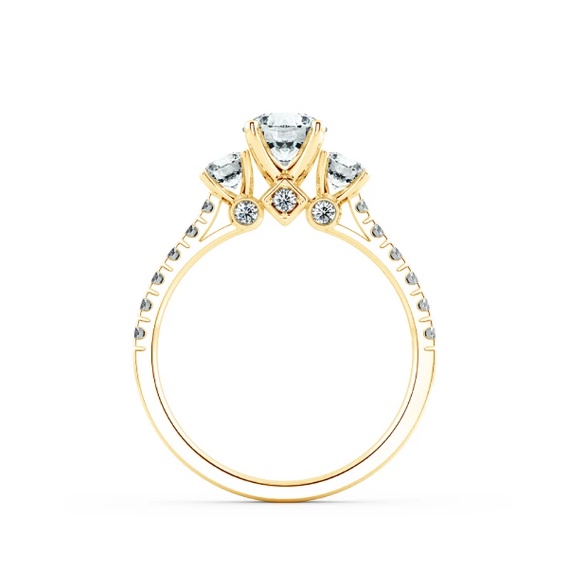 Nhẫn đính hôn Threestone có 3 bridge accent NCH3205 5