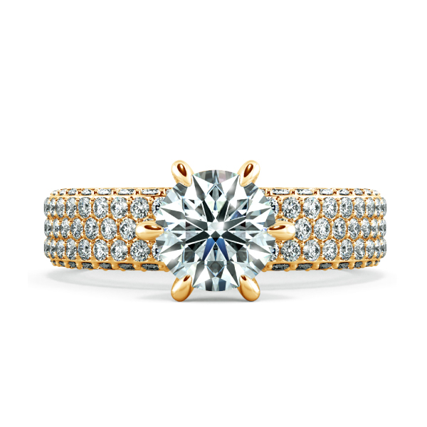 Nhẫn kim cương Solitaire Pavé bản rộng NKC1205 2