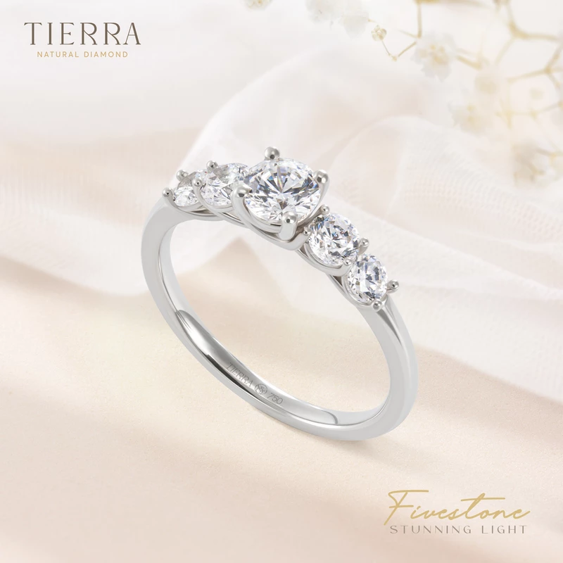 Nhẫn cầu hôn bạch kim kim cương Fivestone dạng Trellis NCH3302 - Love Without Limits