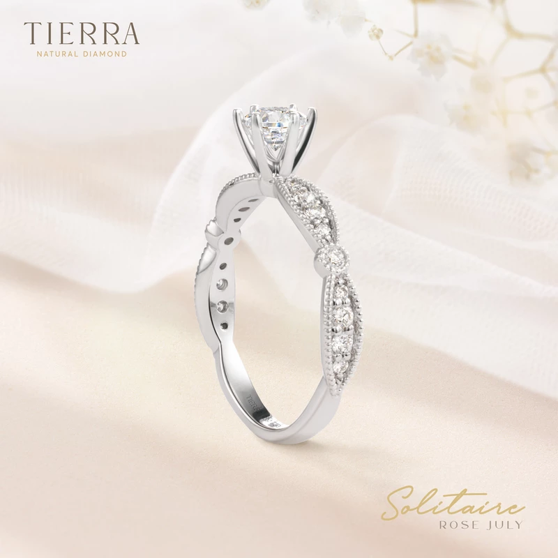 Nhẫn cầu hôn bạch kim kim cương Solitaire đai Eternity NCH1803 - Love Without Limits